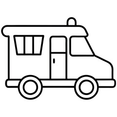 Fototapeta premium Playful Line Art Icon of an Ice Cream Truck Fun Design for Web Use.