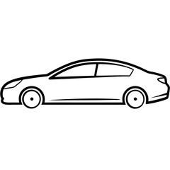 Car Line Art Vector Illustration Clean & Modern Outline