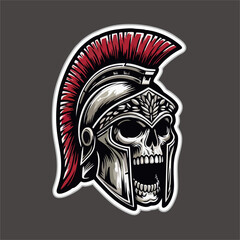 Vector Illustration of Spartan Skull Head 