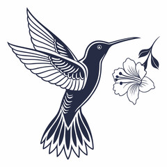 hummingbird silhouette icon vector bundle