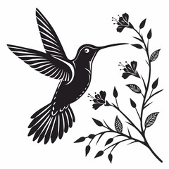 hummingbird silhouette icon vector bundle