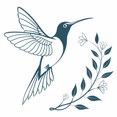 hummingbird silhouette icon vector bundle