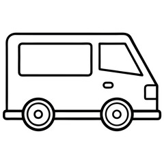 Minimal Delivery Van Line Art Icon Sleek Design for Branding