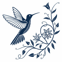 Obraz premium hummingbird silhouette icon vector bundle
