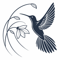 hummingbird silhouette icon vector bundle