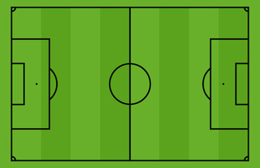 Aerial soccer field with sport court lines. Stadium pitch grass and ground view. Flat vector illustration isolated on white background. © Viktoria
