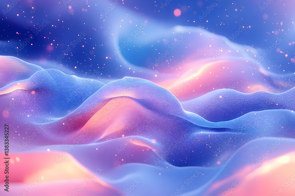 Poster soft flowing shapes and subtle color gradients create abstract art