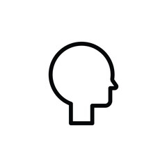 The ideal head icon features a simple, well-defined silhouette or outline of a human head. It should be easily recognizable, balanced, and often used in profiles, user interfaces, or AI representation