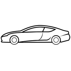 Minimalist Car Outline Vector Perfect for Logos & Prints