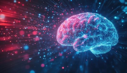 Abstract digital brain illustration