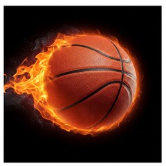 Fototapeta premium Ballon de basket en flamme
