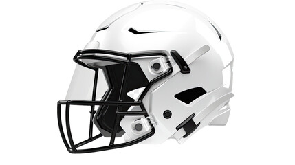 Fototapeta premium Protective Football Helmet: A pristine, modern football helmet, showcasing its sleek design and protective features, is a symbol of the sport.