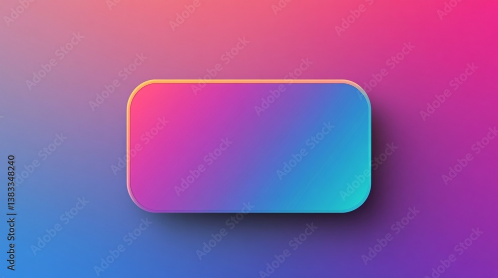 Aufkleber Rounded rectangle floating over gradient background with shadow
