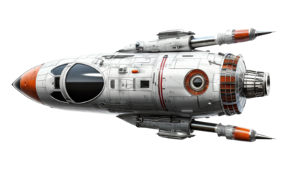 Galactic Explorer: A sleek, futuristic spaceship glides through the cosmos, showcasing advanced design and technological prowess, inviting viewers on an interstellar journey of discovery.