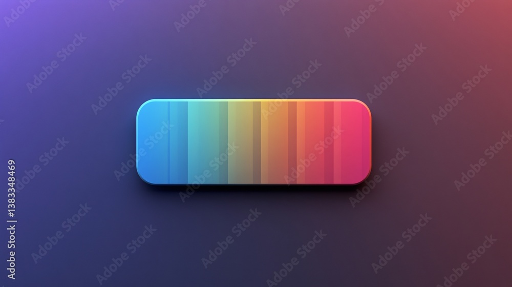 Poster Rounded rectangle showing gradient color palette on purple background