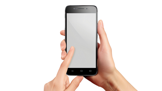 Smart Phone Usage: A person's hands holding and interacting with a modern smartphone, highlighting the technology's intuitive interface and ubiquitous role in daily life.