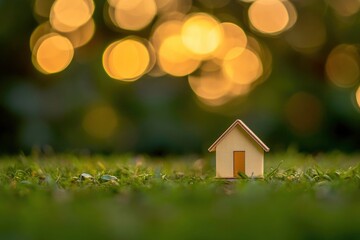 A Miniature Home on Grass, Evoking Dreams of a Peaceful Abode