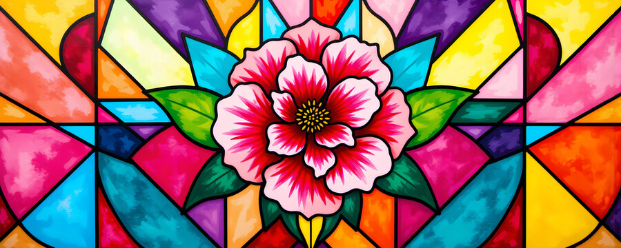 illustrazione sfondo con elementi astratti e motivi floreali