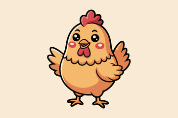 cute chickens illustration vector