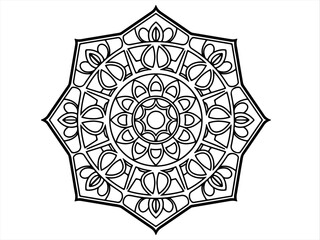 Vector mandala pattern design , Decorative frame ornament in ethnic oriental style. Coloring book page. 