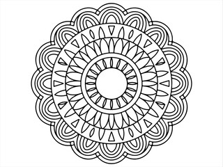 Vector mandala pattern design , Decorative frame ornament in ethnic oriental style. Coloring book page. 