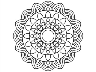 Vector mandala pattern design , Decorative frame ornament in ethnic oriental style. Coloring book page. 