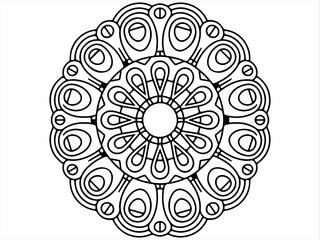 Vector mandala pattern design , Decorative frame ornament in ethnic oriental style. Coloring book page. 