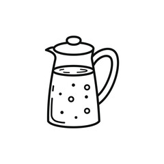 Jug of Coffee: Simple Line Art Illustration