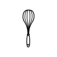 Simple Wire Whisk Sketch: Kitchen Utensil Line Art