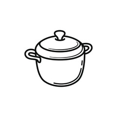 Cooking Pot Doodle: Classic Cookware Line Art