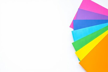 Set of multicolored paper isolated on white background. Copy space for text .