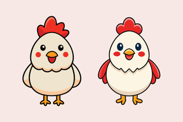 cute chickens illustration vector