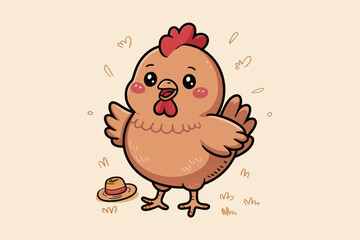 cute chickens illustration vector