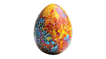 Colorful mosaic egg decoration for festive occasions