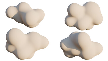 Simple 3D clouds ideal for digital paintings, illustrations, and photo manipulations.