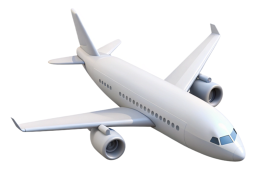 3D rendering of an airplane.