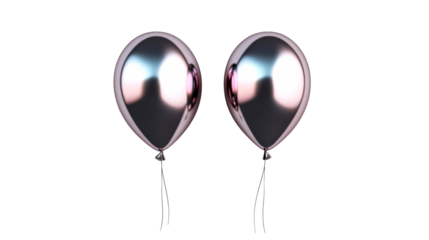 Two shiny balloons with a transparent background for celebration decor