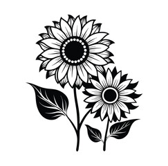Sunflower Black And White Stock Vectors, Clipart and Illustrations 7.eps