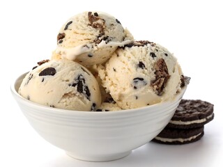 Bowl of Cookies and Cream Ice Cream Scoops