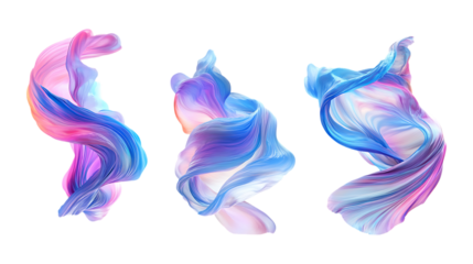 Pack of Swirling set Against Transparent Background for Abstract Design Projects, Artistic Branding, or Visual Art Promotion