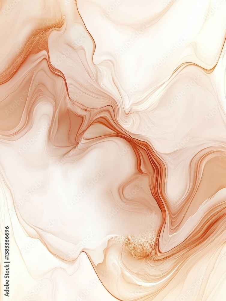 Aufkleber Luxurious marble pattern with soft neutral tones and flowing veins creating an elegant minimalistic aesthetic in a serene environment