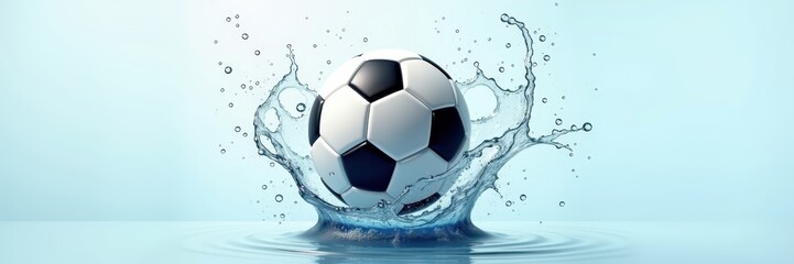 Fototapeta premium Splashing Water Impact of a Soccer Ball