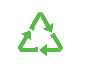 Obraz premium Recycling symbol icon, a green paper arrow cycle sign for environmental conservation.