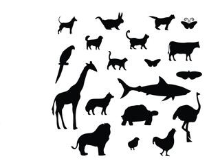silhouette of animals 