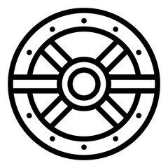 Obraz premium Wood Shield Icon