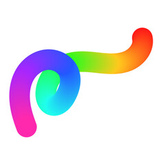 Abstract wavy gradient lines with playful squiggle shapes, colorful ribbon elements, geometric doodle pattern, and fluid 3D design. Flat vector illustration isolated on white background.