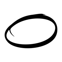 Hand-drawn highlight strokes with pencil, pen, and marker textures. Oval and round sketch lines for emphasis and underlining. Flat vector illustration isolated on white background.