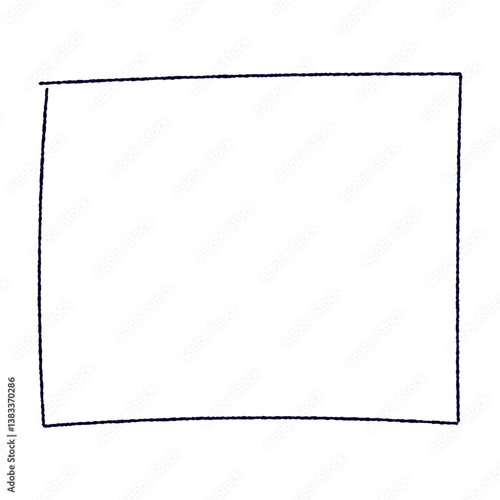 Poster hand drawn rectangular frame with rough brush strokes, sketchy pencil and marker border, scribbled s