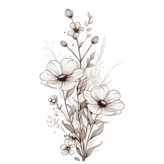 Floral flower vector Illustrations on white background