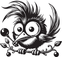 Funny bird vector illustrations